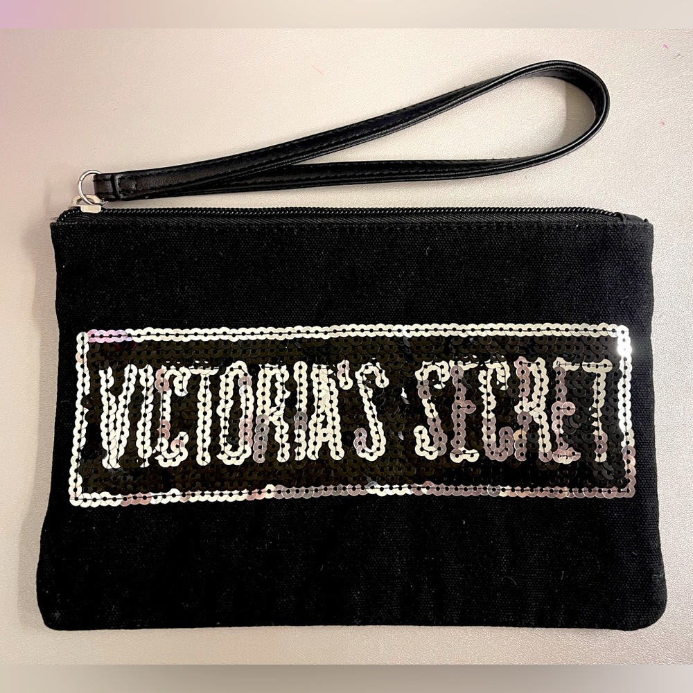 Victoria’s Secret Sequin Makeup Cosmetic Bag Wallet Clutch Wristlet